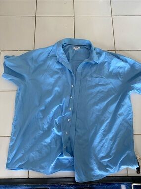 Cutter & Buck Light Blue Short-Sleeve Button-Down Shirt